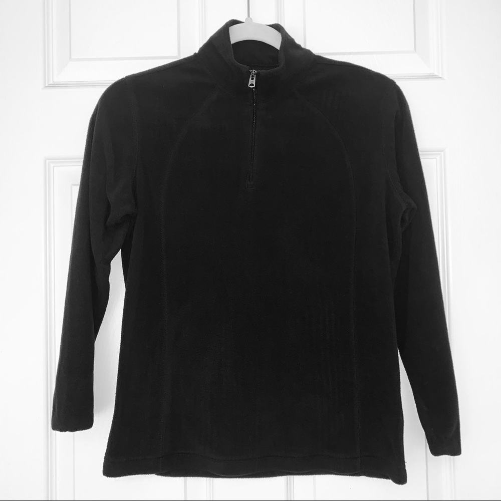 Columbia black fleece quarter zip long sleeve